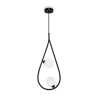 Светильник подвесной Perlina FR4005PL-02B Freya белый 2 лампы, основание чёрное в стиле современный шар