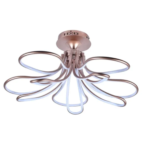 Люстра потолочная LED Flora 2547-10U Favourite розовая золотая на 5 ламп, основание розовое золотое в стиле хай-тек 