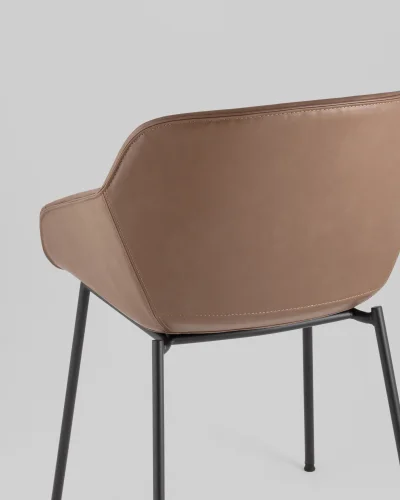 Стул Ashby, экокожа, светло-коричневый, сиденье УТ000040853 Stool Group, коричневый/экокожа, ножки/металл/чёрный, размеры - ***** фото 6