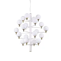 Люстра подвесная COPERNICO SP20 BIANCO Ideal Lux белая на 20 ламп, основание белое в стиле современный шар