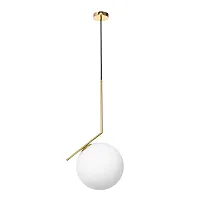 Светильник подвесной Icl 2578-B LOFT IT белый на 1 лампу, основание бронзовое в стиле современный шар