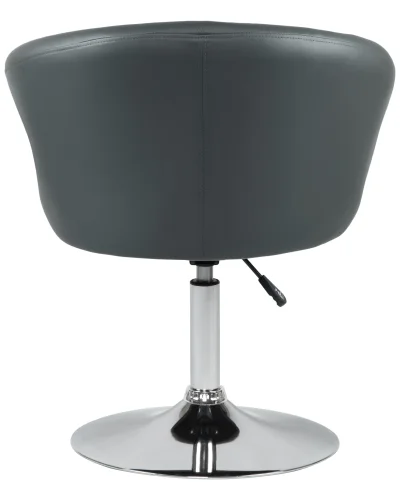 Кресло дизайнерское 8600-LM,  цвет сиденья серый, цвет основания хром Dobrin, серый/экокожа, ножки/металл/хром, размеры - 750*900***600*570 фото 3