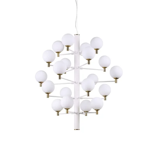 Люстра подвесная COPERNICO SP20 BIANCO Ideal Lux белая на 20 ламп, основание белое в стиле современный шар