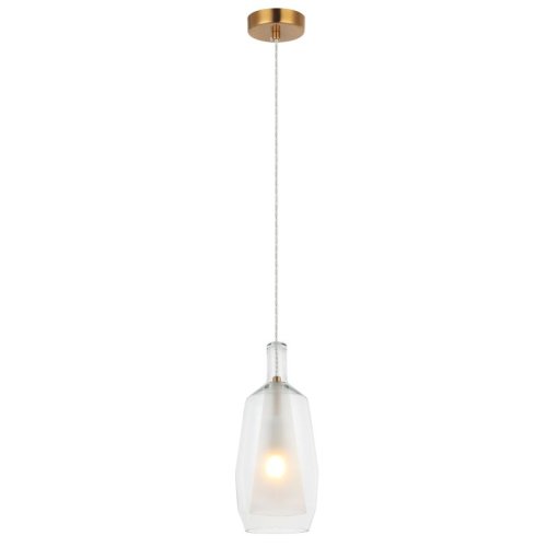 Светильник подвесной Еladin 2154/11/01P Stilfort прозрачный 1 лампа, основание бронзовое в стиле современный 
