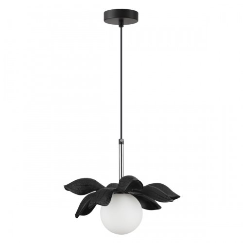 Светильник подвесной Tanzania 5617/1 Lumion белый 1 лампа, основание чёрное в стиле современный флористика шар