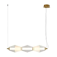 Светильник подвесной LED Plum FR6137PL-L21BT Freya белый прозрачный на 1 лампу, основание латунь в стиле современный арт-деко 