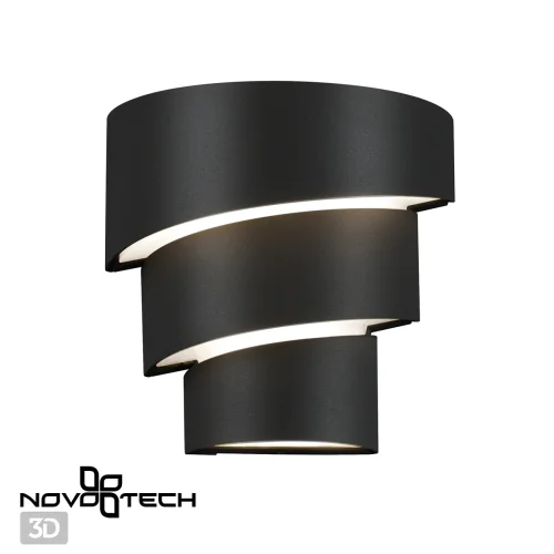 Настенный светильник LED Strait 359197 Novotech уличный IP54 чёрный 1 лампа, плафон чёрный в стиле современный LED фото 3
