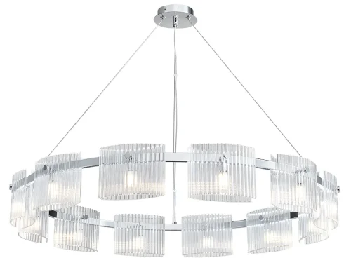 Люстра подвесная 4539+3/S chrome Newport прозрачная на 12 ламп, основание хром в стиле американский современный классический 
