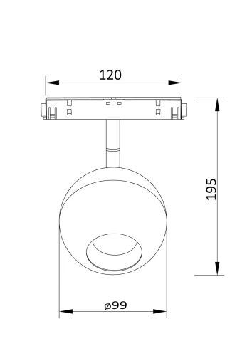 Трековый светильник LED Ball TR028-2-15W4K-B Maytoni чёрный для шинопроводов серии Ball чёрный фото 3