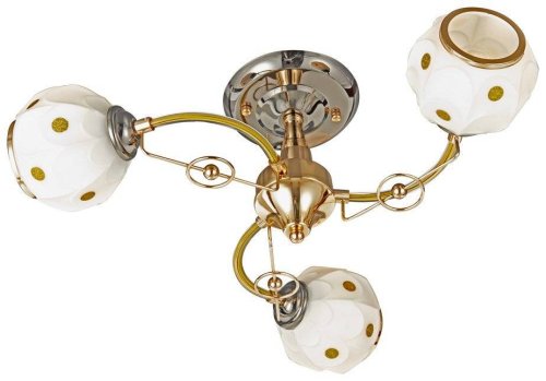 Светильник потолочный 723-307-03 Velante белый 3 лампы, основание хром золотое в стиле классический 