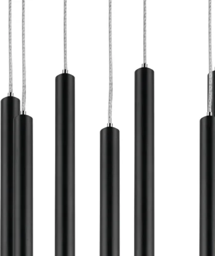 Светильник подвесной LED Tubo L8T747237 Lightstar чёрный на 8 ламп, основание чёрное в стиле минимализм современный трубочки фото 3