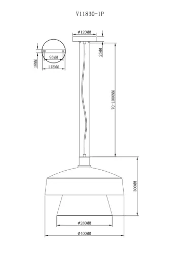 Светильник подвесной Takoma V11830-1P Moderli прозрачный бежевый на 1 лампу, основание чёрное в стиле арт-деко современный фото 3