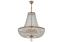 Люстра подвесная хрустальная Castellana E 1.5.50.100 G Arti Lampadari прозрачная на 6 ламп, основание золотое в стиле классический арт-деко 