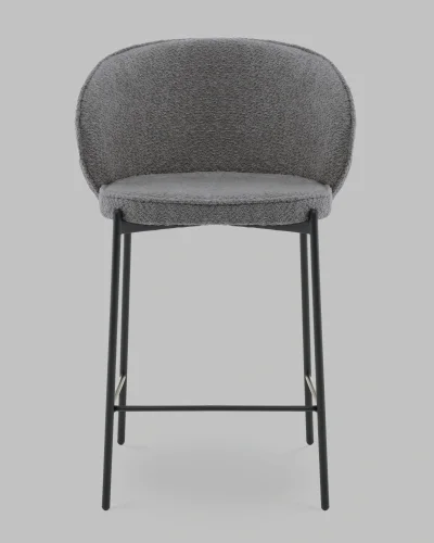 Стул полубарный Тисдейл букле темно-серый УТ000041696 Stool Group, серый/букле, ножки/металл/чёрный, размеры - ***** фото 7