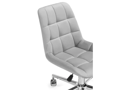 Компьютерное кресло Честер светло-серый / хром 583973 Woodville, серый/велюр, ножки/металл/хром, размеры - *920**** фото 10