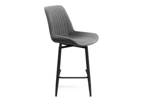 Полубарный стул Седа К крутящийся темно-серый / черный 520601 Woodville, латте/велюр, ножки/металл/чёрный, размеры - ****500*580 фото 3