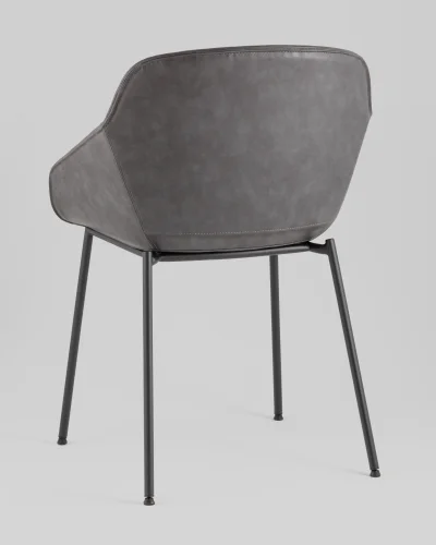 Стул Ashby, экокожа, серый, сиденье УТ000040854 Stool Group, серый/экокожа, ножки/металл/чёрный, размеры - ***** фото 5