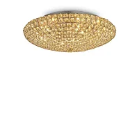 Люстра хрустальная KING PL9 ORO Ideal Lux золотая прозрачная на 9 ламп, основание золотое в стиле современный 
