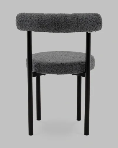 Стул обеденный Флорео букле темно-серый УТ000041335 Stool Group, серый/букле, ножки/металл/чёрный, размеры - ***** фото 4