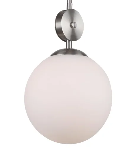 Светильник подвесной Marsela 2141/11/01P Stilfort белый 1 лампа, основание никель в стиле современный шар фото 2