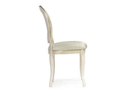 Деревянный стул Инои soprano pearl / ромб / бежевое золото 543592 Woodville, белый/ткань, ножки/массив бука дерево/белый, размеры - ****520*540 фото 3