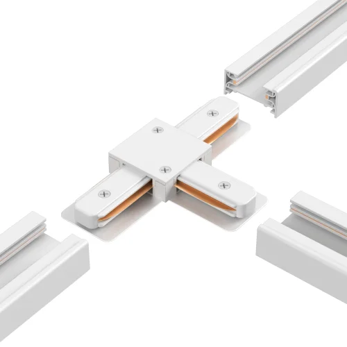 Соединитель T-образный (однофазный) CLT 0.211 08 WH Crystal Lux белый в стиле современный для светильников серии Clt 0.211 однофазный фото 3