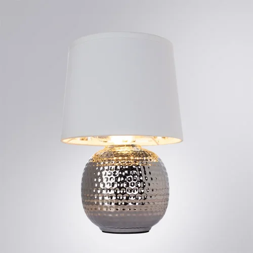 Настольная лампа Merga A4001LT-1CC Arte Lamp белая 1 лампа, основание хром керамика в стиле классический  фото 2