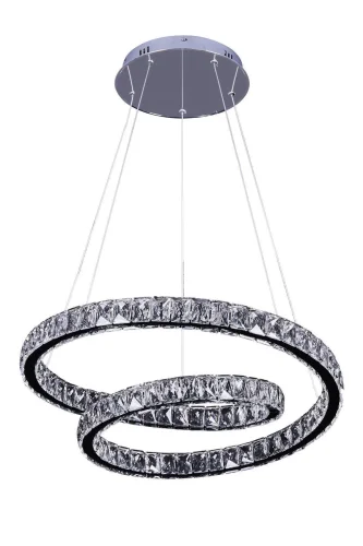 Люстра с пультом Zuari OML-46903-86 Omnilux прозрачная на 1 лампу, основание хром в стиле хай-тек с пультом кольца