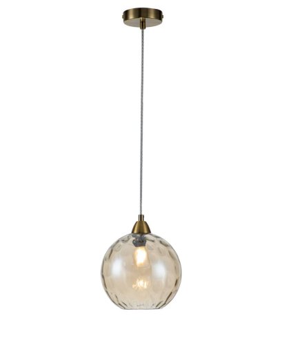 Светильник подвесной Memoria V000090 Indigo янтарный 1 лампа, основание бронзовое в стиле классический шар выдувное фото 4