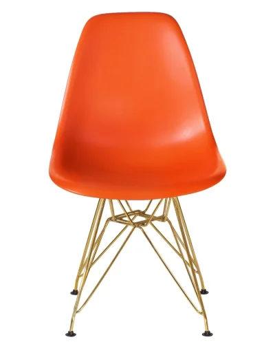 Стул обеденный 638APP-LMZL DSR, цвет сиденья оранжевый (O-02), цвет основания золото Dobrin, оранжевый/, ножки/металл/золотой, размеры - ****460*535 фото 7
