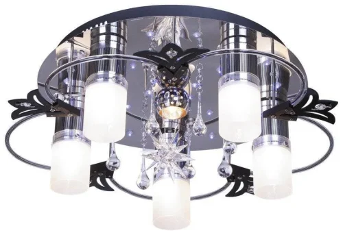 Светильник потолочный LED 175-207-06 Velante белый 5 ламп, основание хром серое в стиле современный 