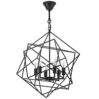 Люстра подвесная лофт Gabbia 732267 Lightstar без плафона чёрная на 6 ламп, основание чёрное в стиле лофт модерн 