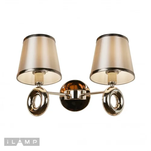 Бра Brooklyn W2401-2 Nickel iLamp коричневый на 2 лампы, основание никель в стиле современный американский 