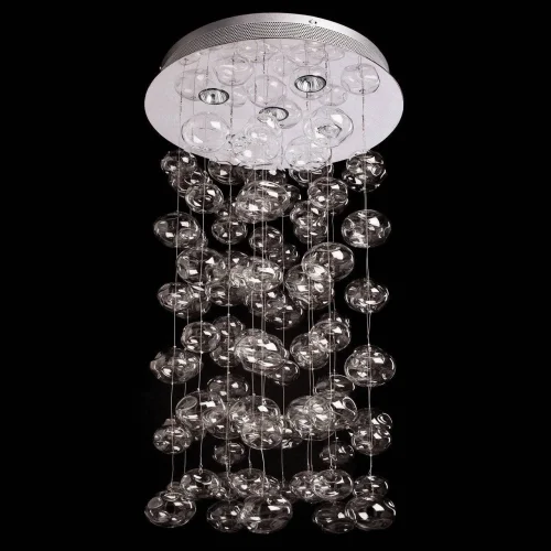 Люстра каскадная Бриз 464011605 MW-LIGHT прозрачная на 5 ламп, основание хром серое в стиле современный 