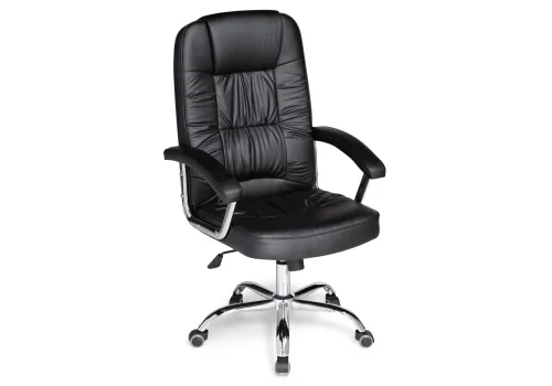 Кресло для руководителя Rik black 15256 Woodville, чёрный/искусственная кожа, ножки/металл/хром, размеры - ****640*660 фото 6