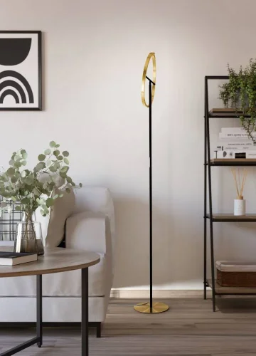 Торшер LED Castelpoto 901973 Eglo латунь на 2 лампы, основание латунь чёрное в стиле современный фото 2 Торшер LED Castelpoto 901973 Eglo латунь на 2 лампы, основание латунь чёрное в стиле современный фото 2