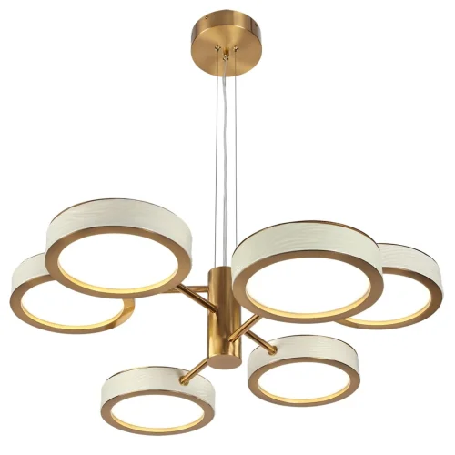 Люстра подвесная Riviera 5450/99L Odeon Light белая на 1 лампу, основание латунь в стиле классический современный фото 6