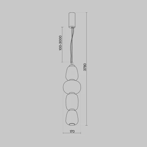 Светильник подвесной LED Pattern MOD267PL-L32G3K Maytoni белый прозрачный на 1 лампу, основание золотое в стиле современный арт-деко фото 6