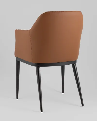 Стул обеденный Itan NC, коричневый с коричневой экокожей УТ000040693 Stool Group, коричневый/рогожка, ножки/металл/чёрный, размеры - ****590*555 фото 5