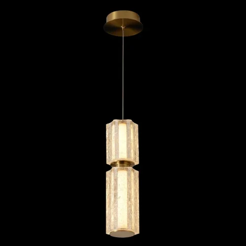 Светильник подвесной ЛЕД ANTIQUE SP23W LED BRASS Crystal Lux белый на 1 лампу, основание латунь в стиле классический трубочки фото 5