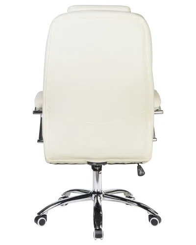 Офисное кресло для руководителей 114B-LMR CHESTER, цвет кремовый Dobrin, кремовый/экокожа, ножки/металл/хром, размеры - 1180*1250***680*730 фото 5
