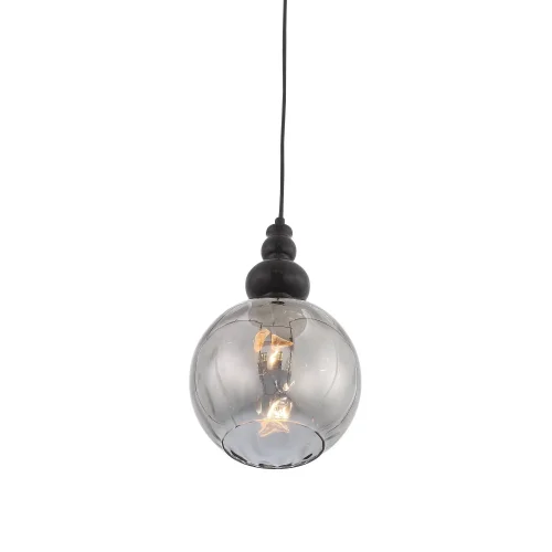 Светильник подвесной Bacineto SL374.413.01 ST-Luce серый прозрачный 1 лампа, основание чёрное в стиле современный шар фото 2