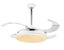Люстра c вентилятором LED Cabrera 0351G Globo белая прозрачная на 1 лампу, основание белое в стиле современный 