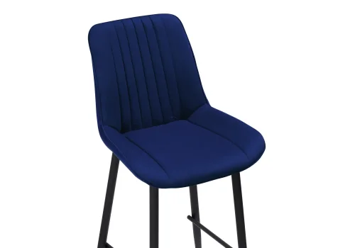 Полубарный стул Седа К синий / черный 511171 Woodville, синий/велюр, ножки/металл/чёрный, размеры - ****490*570 фото 5