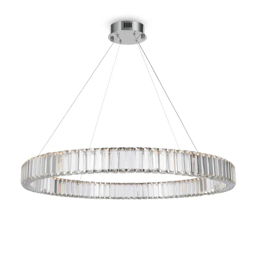Светильник подвесной LED с пультом Tier FR5257PL-L32CH Freya прозрачный на 1 лампу, основание хром в стиле современный кольца