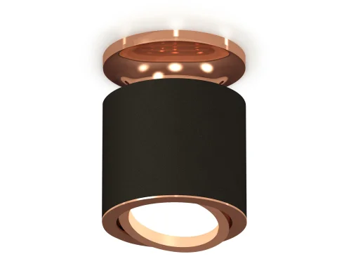 Светильник накладной XS7402120 Ambrella light чёрный 1 лампа, основание золотое в стиле хай-тек современный круглый