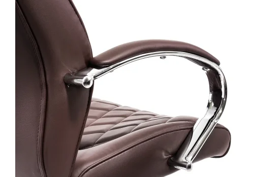 Компьютерное кресло Monte темно-коричневое 1865 Woodville, коричневый/искусственная кожа, ножки/металл/хром, размеры - ****670*750 фото 9