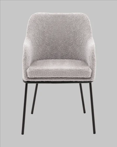 Стул с подлокотниками Кози new ткань букле серый УТ000040876 Stool Group, серый/букле, ножки/металл/чёрный, размеры - ***** фото 2