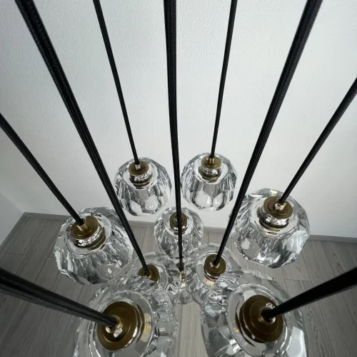Люстра подвесная Cristal 84597-22 ImperiumLoft прозрачная на 10 ламп, основание латунь в стиле современный  фото 8
