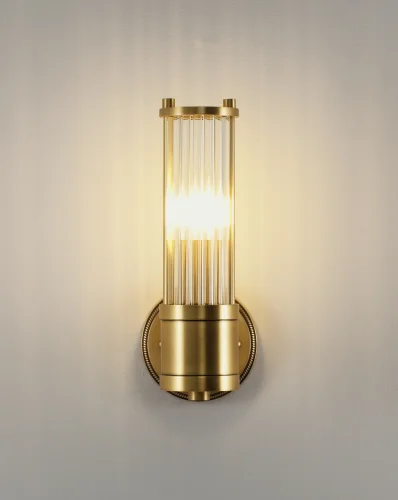 Бра Brass V11020-1W Moderli прозрачный на 1 лампу, основание золотое латунь в стиле современный американский фото 4